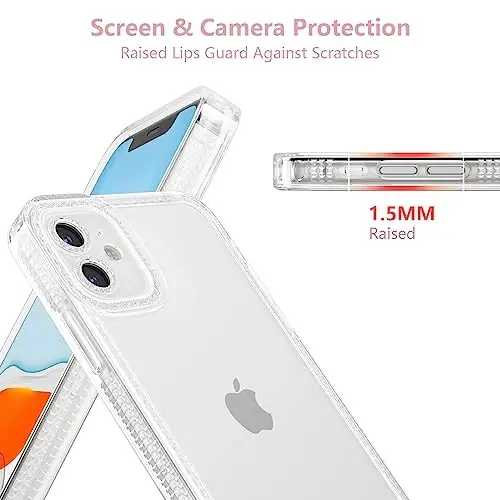 ZTOFERA iPhone 11 6.1 dyuym uchun mo'ljallangan, Ayollar qizlar uchun yoqimli tiniq g'ilof, iPhone 11 uchun yaltiroq yaltiroq moslashuvchan yumshoq TPU silikon bamper himoya qopqog'i, Tiniq - ZTOFERA (1)