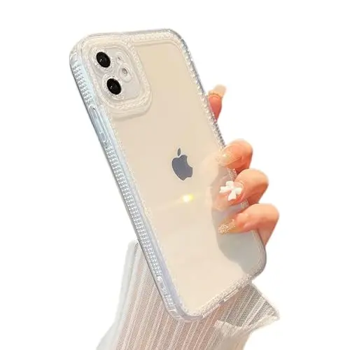 ZTOFERA iPhone 12 6.1 dyuym uchun mo'ljallangan, ayollar qizlar uchun yoqimli shaffof g'ilof, iPhone 12 uchun yaltiroq yaltiroq moslashuvchan yumshoq TPU silikon bamper himoya qopqog'i, shaffof 