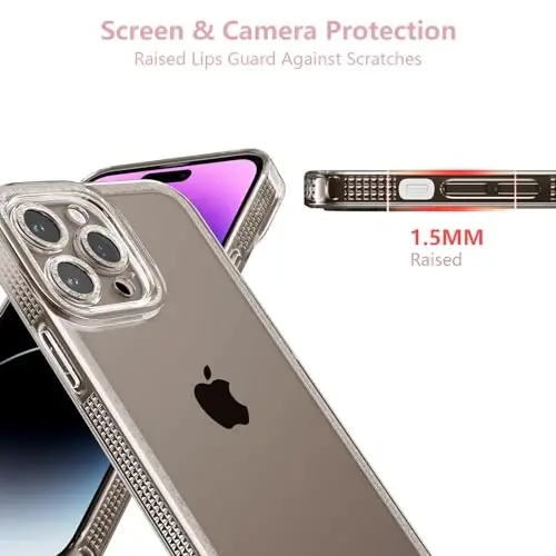 ZTOFERA iPhone 12 Pro Max 6.7 dyuym uchun mo'ljallangan, Ayollar qizlar uchun yoqimli tiniq g'ilof, iPhone 12 Pro Max uchun yaltiroq jilosiz moslashuvchan yumshoq TPU silikon bamper himoya qopqog'i, kulrang - 2