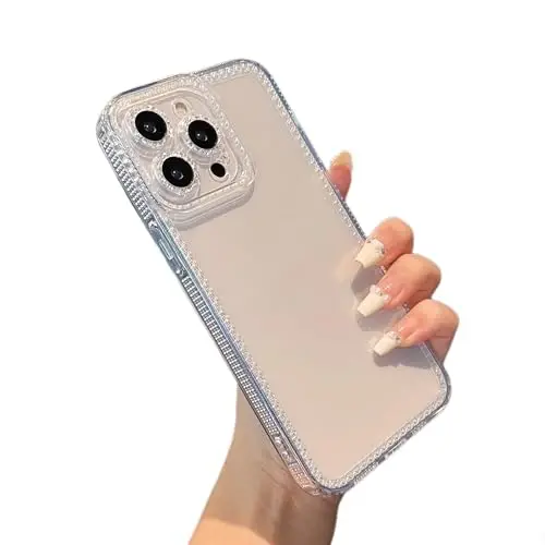 ZTOFERA iPhone 13 Pro Max 6.7 dyuym uchun mo'ljallangan, Ayollar qizlar uchun yoqimli tiniq g'ilof, iPhone 13 Pro Max uchun jozibali yaltiroq moslashuvchan yumshoq TPU silikon bamper himoya qopqog'i, Tiniq - 1