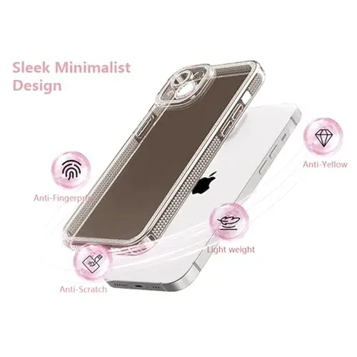 ZTOFERA iPhone 14 Plus/15 Plus 6.7 dyuym uchun mo'ljallangan, ayollar qizlar uchun yorqin jozibali tiniq g'ilof, iPhone 14 Plus/15 Plus uchun yaltiroq moslashuvchan yumshoq TPU silikon bamper himoya qopqog'i, kulrang - 3