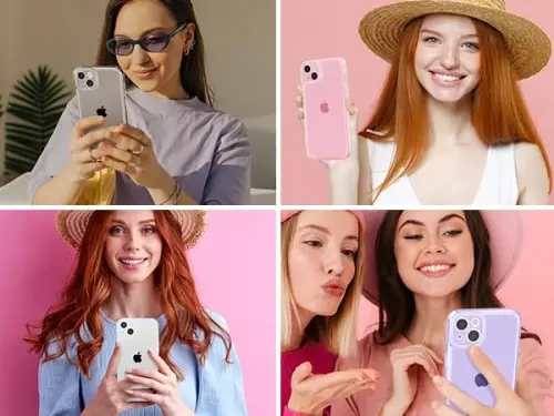 ZTOFERA iPhone 15 6.1 dyuym uchun mo'ljallangan, ayollar qizlar uchun yorqin chiroyli shaffof g'ilof, iPhone 15 uchun yaltiroq Bling moslashuvchan yumshoq TPU silikon bamper himoya qopqog'i, kulrang - 6