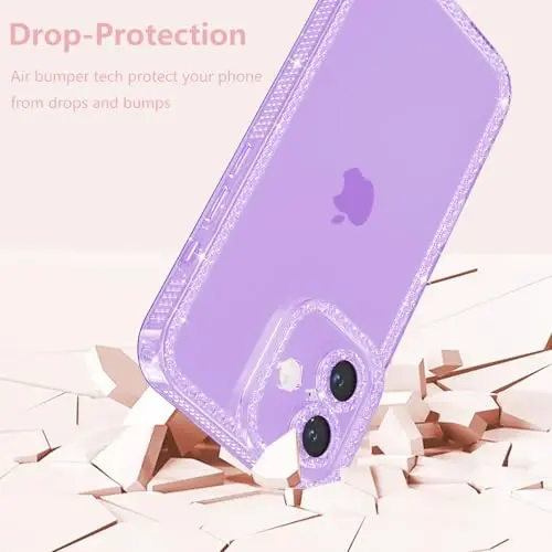 ZTOFERA iPhone 16 Plus 6.7 dyuym uchun mo'ljallangan, ayollar qizlar uchun yorqin chiroyli binafsha rangli g'ilof, iPhone 16 Plus uchun yaltiroq moslashuvchan yumshoq TPU silikon bamper himoya qopqog'i, binafsha rang - 5