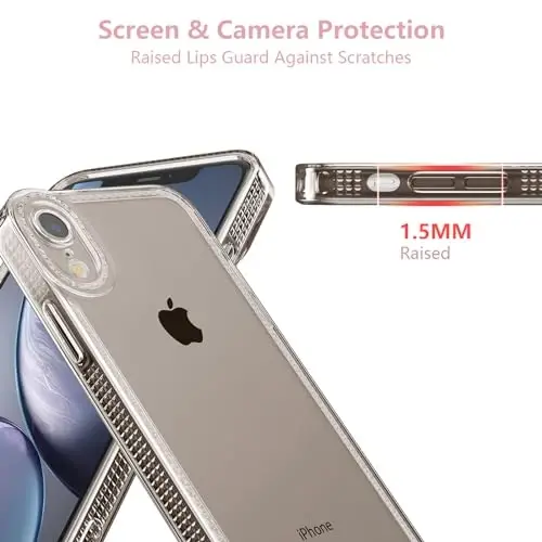 ZTOFERA iPhone XR 6.1 dyuym uchun mo'ljallangan, ayollar qizlar uchun yoqimli shaffof g'ilof, iPhone XR uchun yorqin yaltiroq moslashuvchan yumshoq TPU silikon bamper himoya qopqog'i, kulrang - ZTOFERA (1)