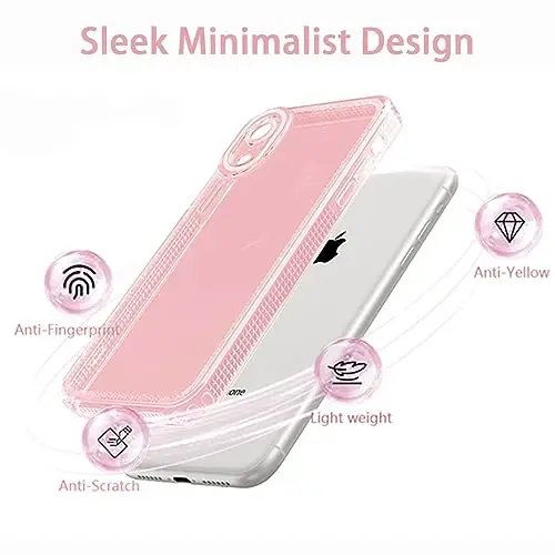 ZTOFERA iPhone XR 6.1 dyuym uchun mo'ljallangan, ayollar qizlar uchun yoqimli shaffof g'ilof, iPhone XR uchun yorqin yaltiroq moslashuvchan yumshoq TPU silikon bamper himoya qopqog'i, pushti - 3