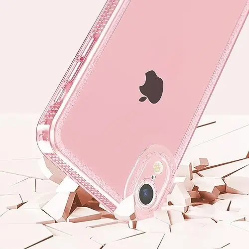 ZTOFERA iPhone XR 6.1 dyuym uchun mo'ljallangan, ayollar qizlar uchun yoqimli shaffof g'ilof, iPhone XR uchun yorqin yaltiroq moslashuvchan yumshoq TPU silikon bamper himoya qopqog'i, pushti - 4