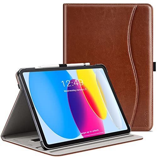 Ztotop iPad 10th Gen Case, Brown - 1