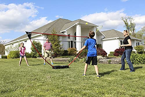 Zume Games Ko'chma Badminton To'plami, O'zini Mustahkamlovchi Poydevor bilan - Har qanday Yuzaga Sekundlarda O'rnatiladi - Asbob yoki Michka Talab Qilinmaydi - 4