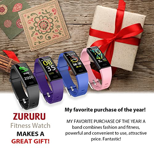 ZURURU Fitness Tracker with Blood Pressure Heart Rate Sleep Health Monitor for Men and Women, Upgraded Waterproof Activity Tracker Watch, Step Calorie Counter Pedometer Purple - 6