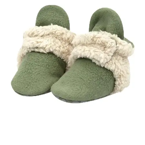 Zutano Baby Boys' Cozie Fleece Baby Booties With Grippers 