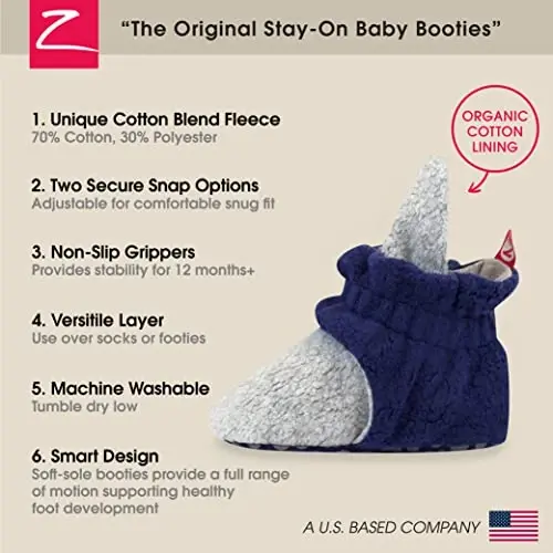 Zutano Baby Boys' Cozie Fleece Baby Booties With Grippers - 3