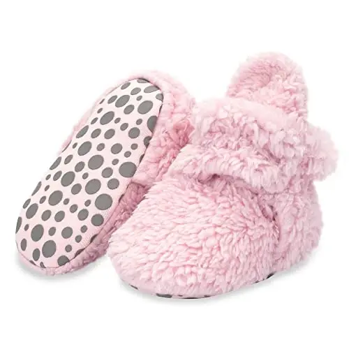 Zutano Baby Furry Fleece Booties with Grippers, Organic Cotton Lining | Warm protection,Easy on and off,Flexible fit,Everyday versatility,Gentle on delicate skin,Thoughtful design - 1