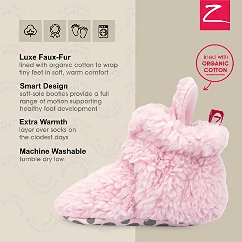 Zutano Baby Furry Fleece Booties with Grippers, Organic Cotton Lining | Warm protection,Easy on and off,Flexible fit,Everyday versatility,Gentle on delicate skin,Thoughtful design - 4