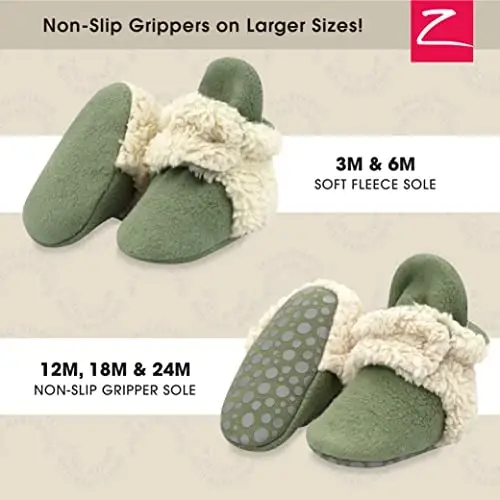 Zutano Baby Boys' Cozie Fleece Baby Booties With Grippers - 2
