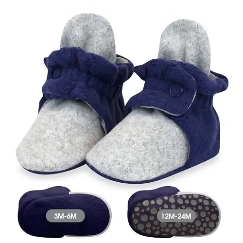 Zutano Baby Boys' Cozie Fleece Baby Booties With Grippers - 1