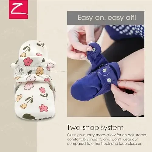 Zutano Organic Baby Booties Newborn Infant, Lost Baby Socks Solution, Unisex, Girl, Boy, 0-3, 3-6, 6-12, 12-18, 18-24 Months - 3