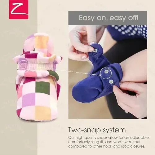 Zutano Organic Baby Booties Newborn Infant, Lost Baby Socks Solution, Unisex, Girl, Boy, 0-3, 3-6, 6-12, 12-18, 18-24 Months - 3