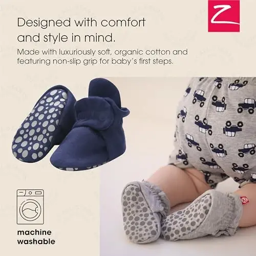 Zutano Organic Baby Booties Newborn Infant, Lost Baby Socks Solution, Unisex, Girl, Boy, 0-3, 3-6, 6-12, 12-18, 18-24 Months - 2