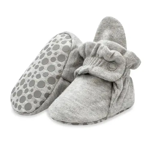 Zutano Unisex Organic Cotton Baby Booties, Stay-On and Non-Slip, Newborn to Toddler 