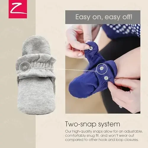 Zutano Organic Baby Booties Newborn Infant, Lost Baby Socks Solution, Unisex, Girl, Boy, 0-3, 3-6, 6-12, 12-18, 18-24 Months - 3