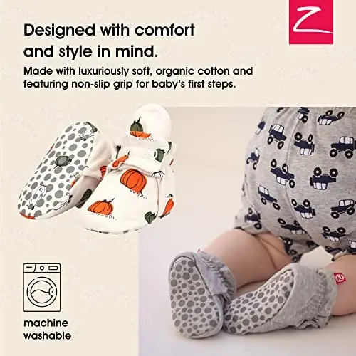 Zutano Unisex Organic Cotton Baby Booties, Stay-On and Non-Slip, Newborn to Toddler - ZUTANO (1)