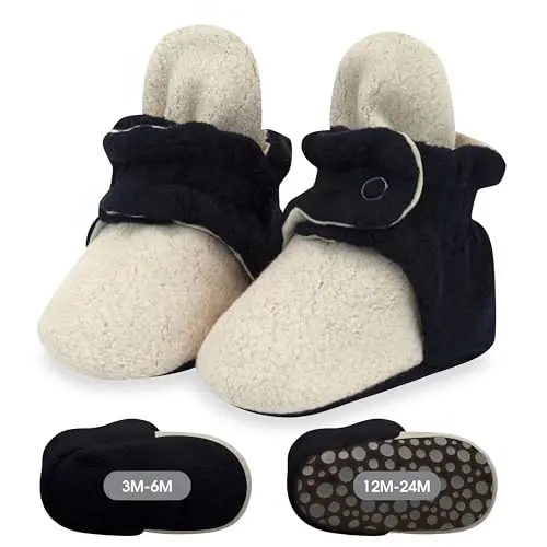 Zutano Unisex Fleece Baby Booties, Two Snap Closure, Newborn to 24 Months 