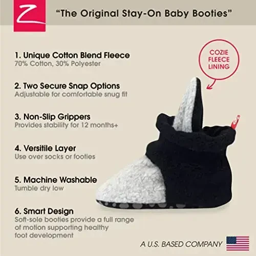 Zutano Unisex Fleece Baby Booties, Two Snap Closure, Newborn to 24 Months - 3