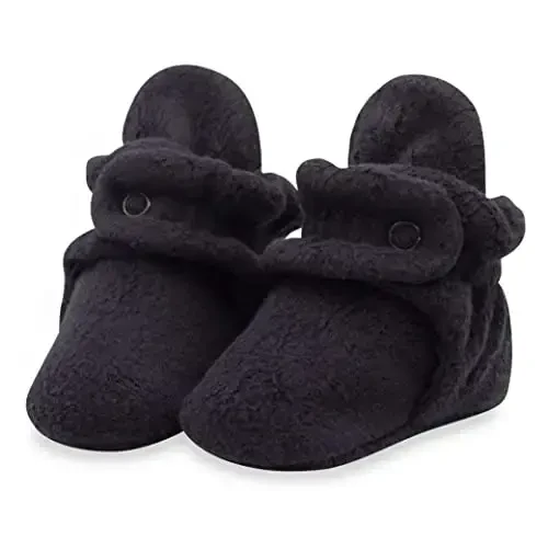 Zutano Unisex Fleece Baby Booties, Two Snap Closure, Newborn to 24 Months - 1