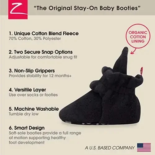 Zutano Unisex Fleece Baby Booties, Two Snap Closure, Newborn to 24 Months - 3
