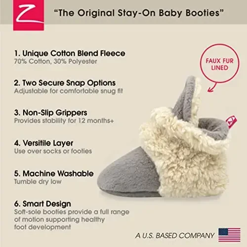 Zutano Unisex Fleece Baby Booties, Two Snap Closure, Newborn to 24 Months - 3