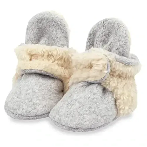 Zutano Unisex Fleece Baby Booties, Two Snap Closure, Newborn to 24 Months - ZUTANO