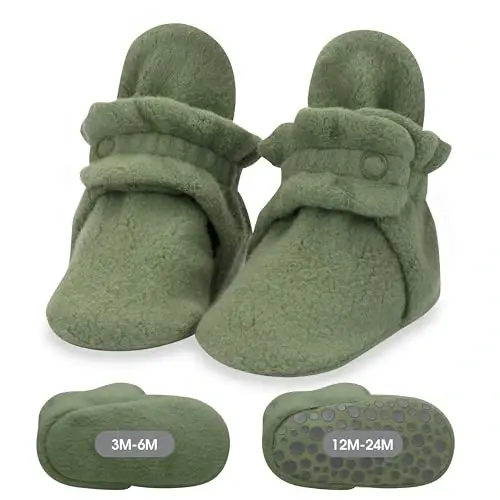Zutano Unisex Fleece Baby Booties, Two Snap Closure, Newborn to 24 Months 