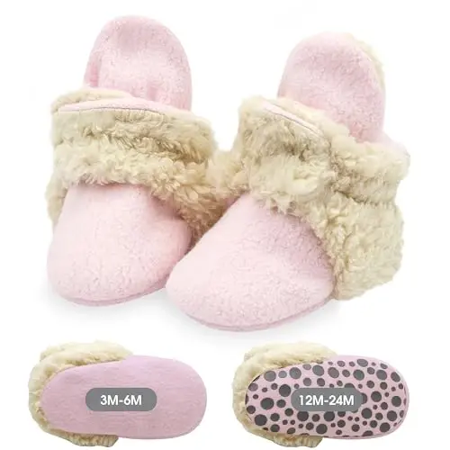 Zutano Unisex Fleece Baby Booties, Two Snap Closure, Newborn to 24 Months 
