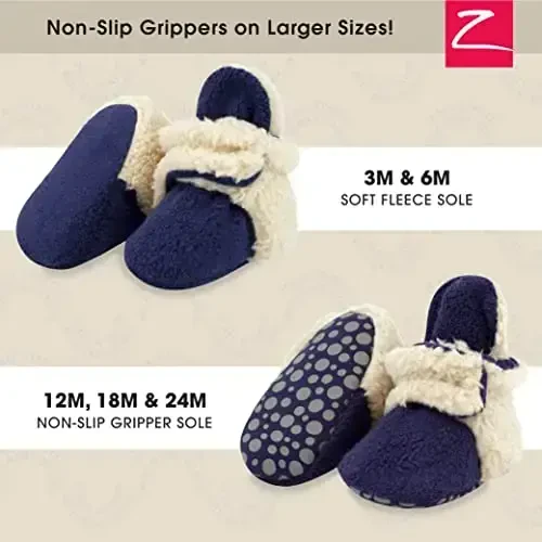 Zutano Unisex Fleece Baby Booties, Two Snap Closure, Newborn to 24 Months - ZUTANO (1)