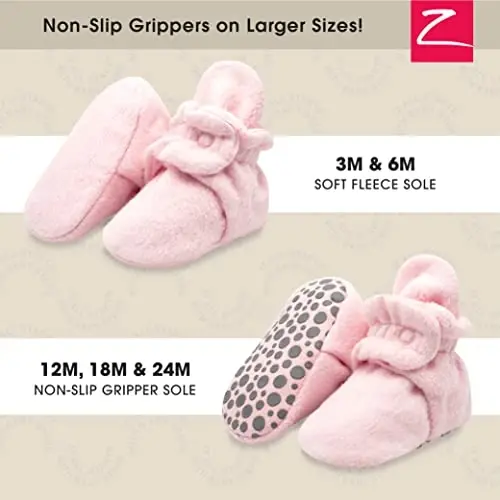 Zutano Unisex Fleece Baby Booties, Two Snap Closure, Newborn to 24 Months 