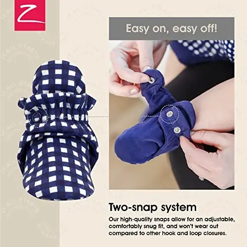 Zutano Unisex Organic Cotton Baby Booties, Stay-On and Non-Slip, Newborn to Toddler - 3