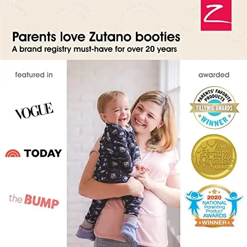 Zutano Unisex Organic Cotton Baby Booties, Stay-On and Non-Slip, Newborn to Toddler - 4