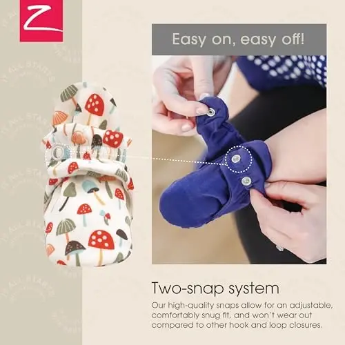 Zutano Unisex Organic Cotton Baby Booties, Stay-On and Non-Slip, Newborn to Toddler - 3
