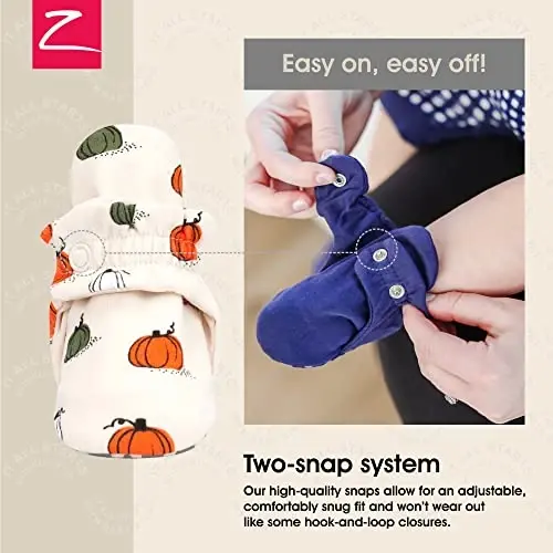 Zutano Unisex Organic Cotton Baby Booties, Stay-On and Non-Slip, Newborn to Toddler - 3