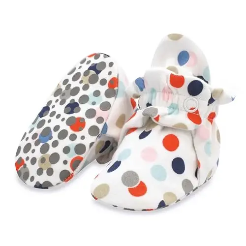 Zutano Unisex Organic Cotton Baby Booties, Stay-On and Non-Slip, Newborn to Toddler - 1