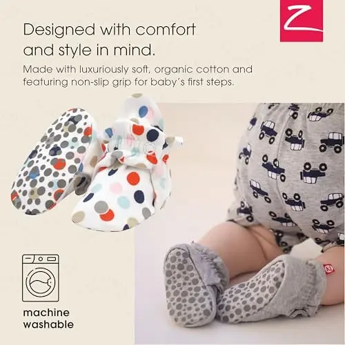 Zutano Unisex Organic Cotton Baby Booties, Stay-On and Non-Slip, Newborn to Toddler - ZUTANO (1)