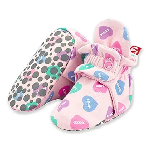 Zutano Unisex Organic Cotton Baby Booties, Stay-On and Non-Slip, Newborn to Toddler 