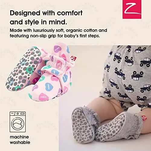 Zutano Unisex Organic Cotton Baby Booties, Stay-On and Non-Slip, Newborn to Toddler - ZUTANO (1)