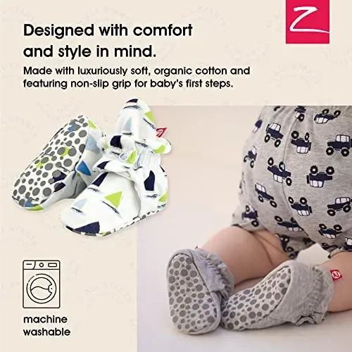 Zutano Unisex Organic Cotton Baby Booties, Stay-On and Non-Slip, Newborn to Toddler - ZUTANO (1)