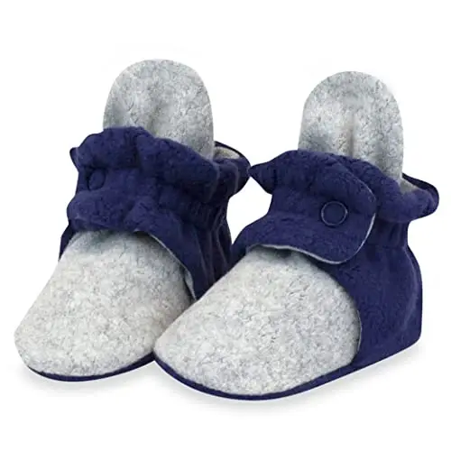 Zutano Unisex Fleece Baby Booties, Two Snap Closure, Newborn to 24 Months - ZUTANO