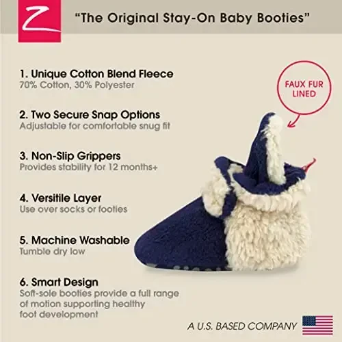 Zutano Unisex Fleece Baby Booties, Two Snap Closure, Newborn to 24 Months - 3