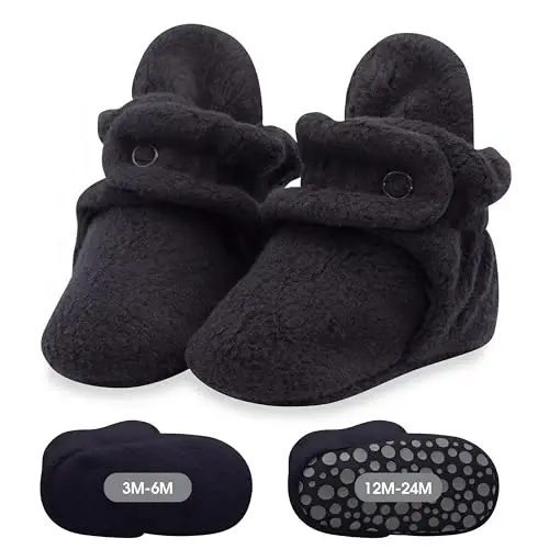Zutano Baby Boys' Cozie Fleece Baby Booties With Grippers 