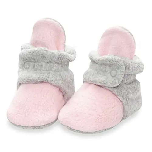 Zutano Unisex Fleece Baby Booties, Two Snap Closure, Newborn to 24 Months 