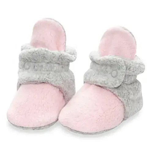 Zutano Unisex Fleece Baby Booties, Two Snap Closure, Newborn to 24 Months - ZUTANO