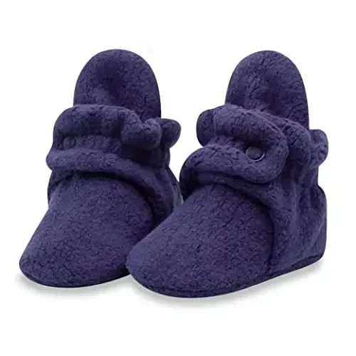 Zutano Unisex Fleece Baby Booties, Two Snap Closure, Newborn to 24 Months - 1